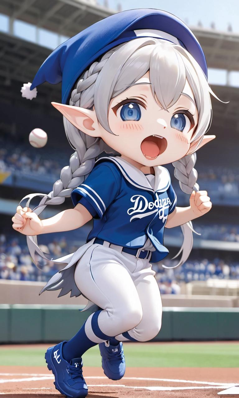 ドジャースファンのエルフ　1 | の人気AIイラスト・グラビア
