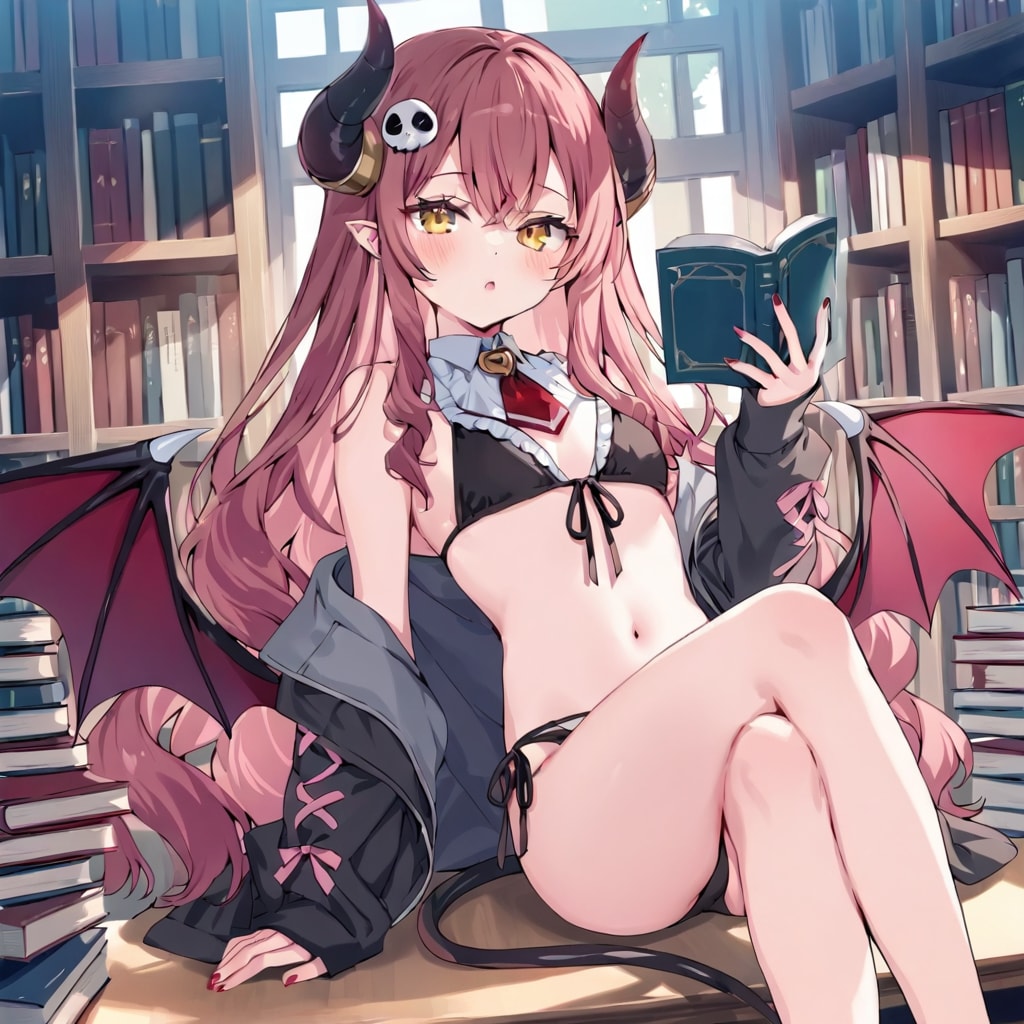 lilacで図書館の悪魔っ子260511 | の人気AIイラスト・グラビア