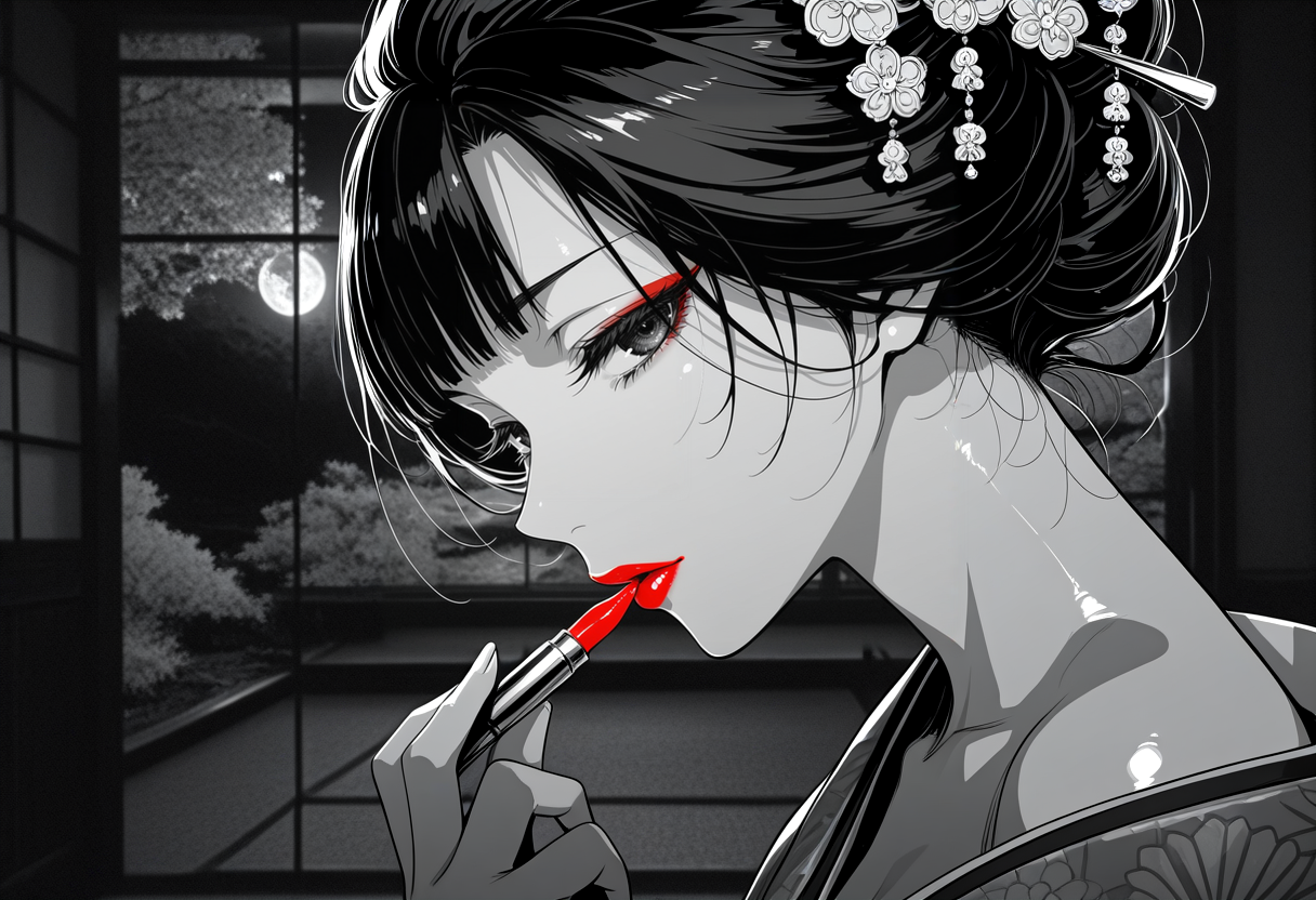 花魁化粧 | の人気AIイラスト・グラビア