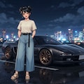 車と少女 2枚目