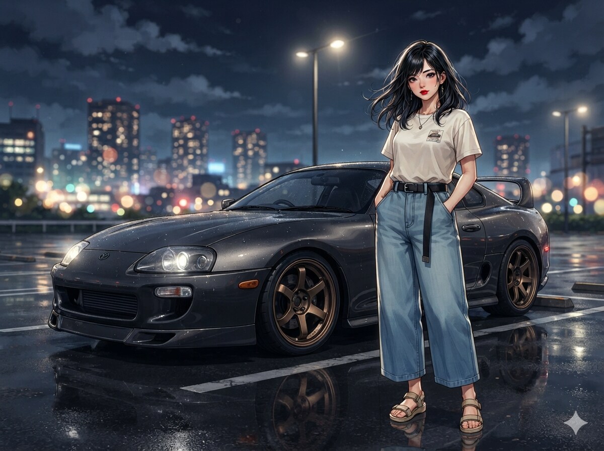 車と少女