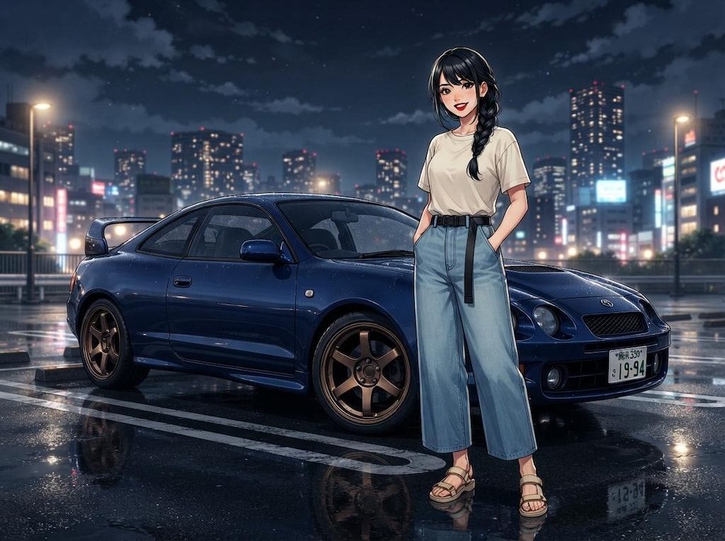 車と少女