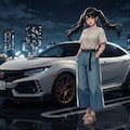 車と少女 3枚目