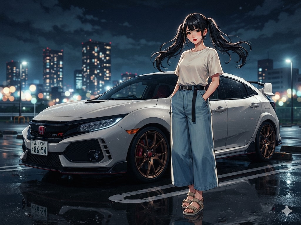 車と少女