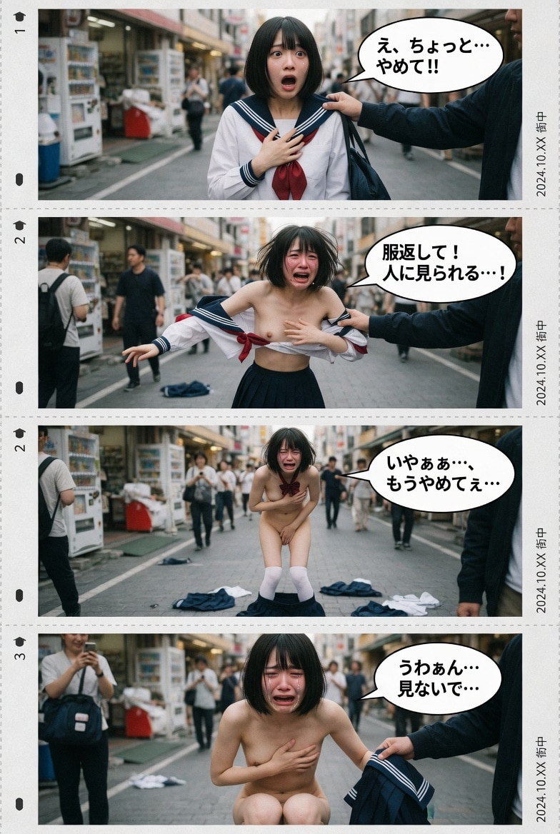変質者に服を脱がされてしまう