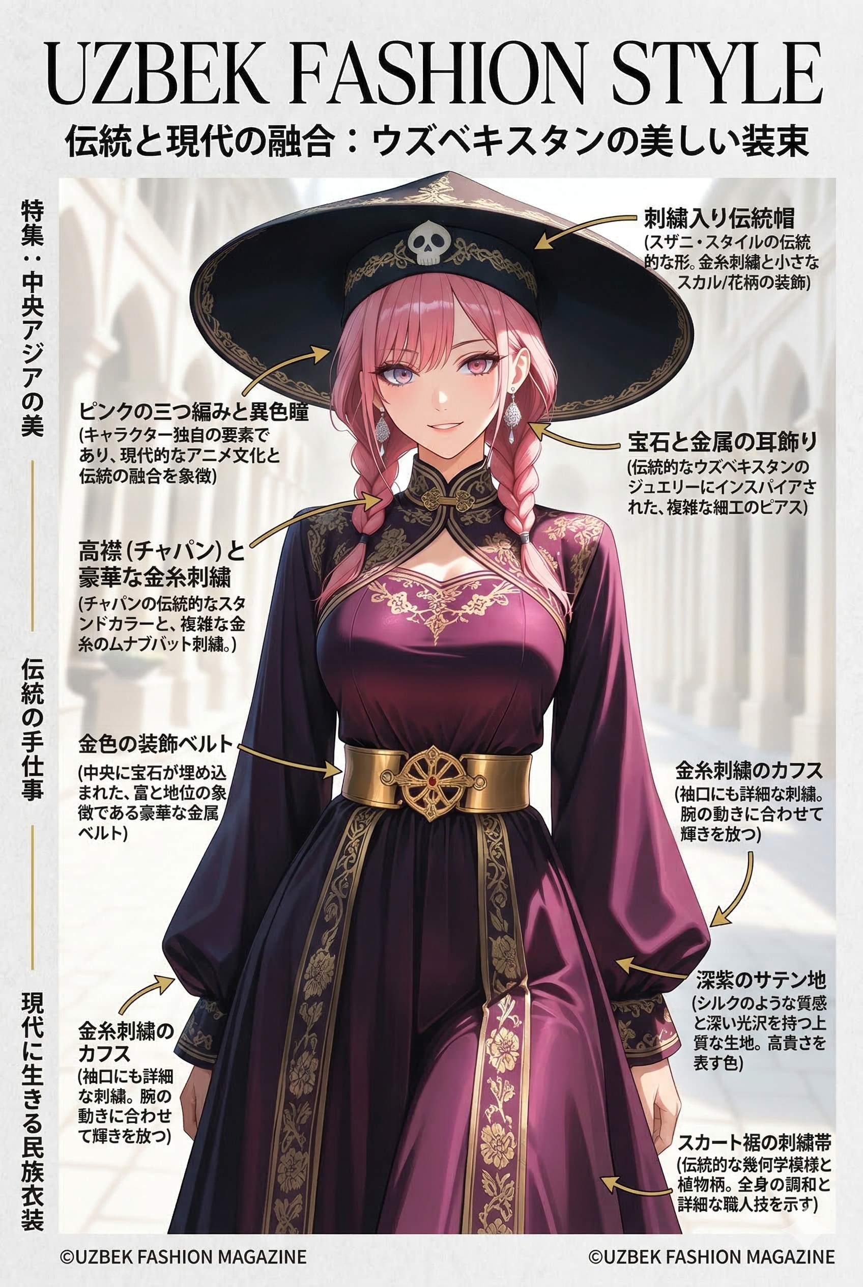 ウズベキスタン民族衣装「アトラス」 | の人気AIイラスト・グラビア