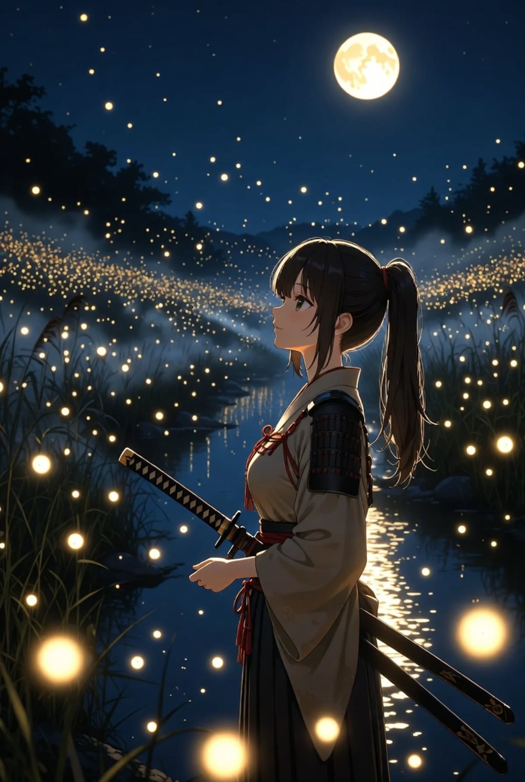 蛍と月