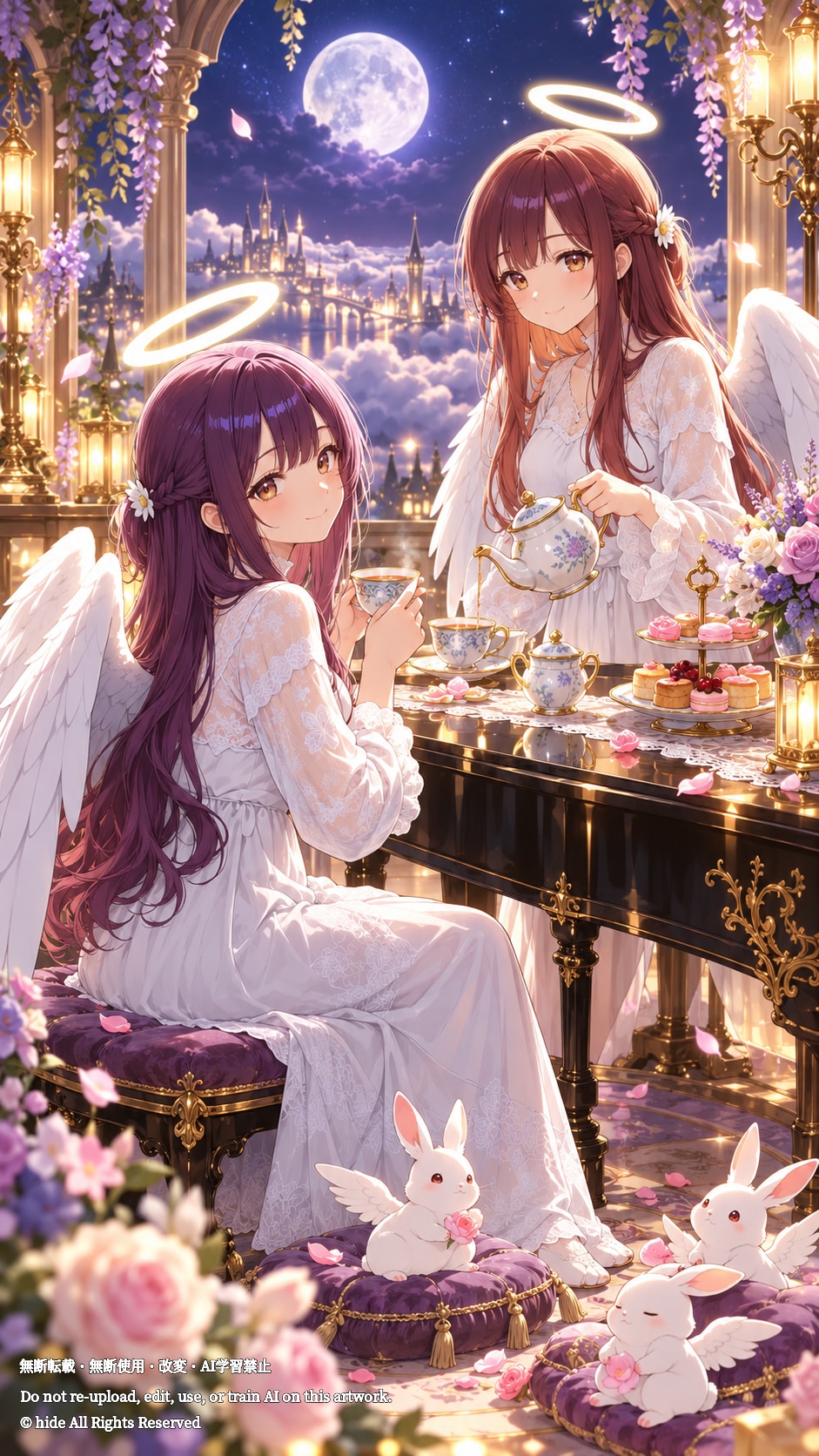 ガブリエルさんとウリエルさん、うさぎ天使さんとお茶を | の人気AIイラスト・グラビア