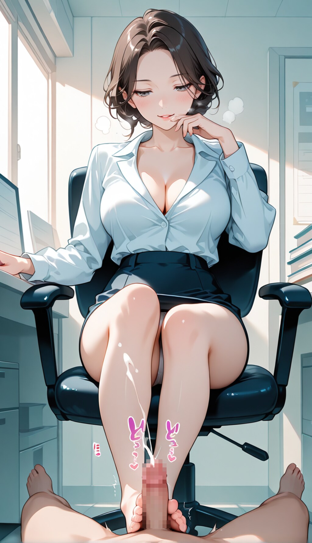 女上司に足蹴にされる（イカされ射精Ver）