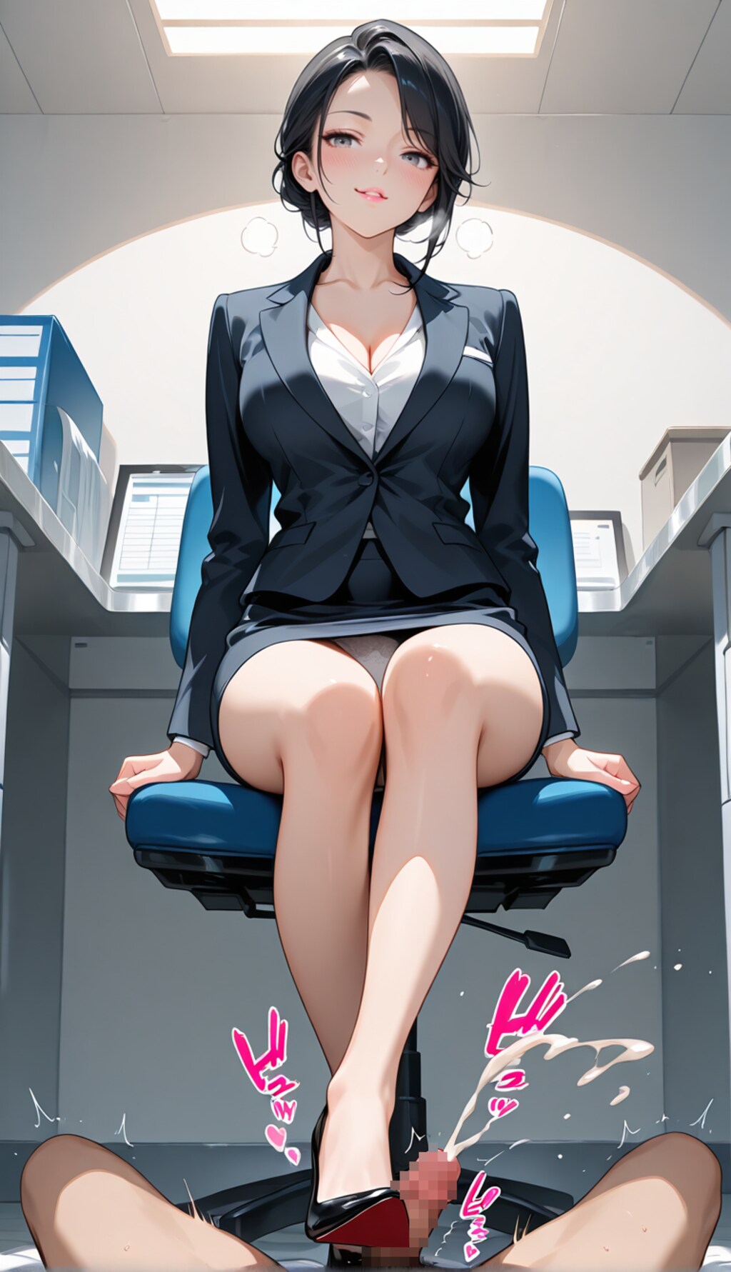 女上司に足蹴にされる（イカされ射精Ver）