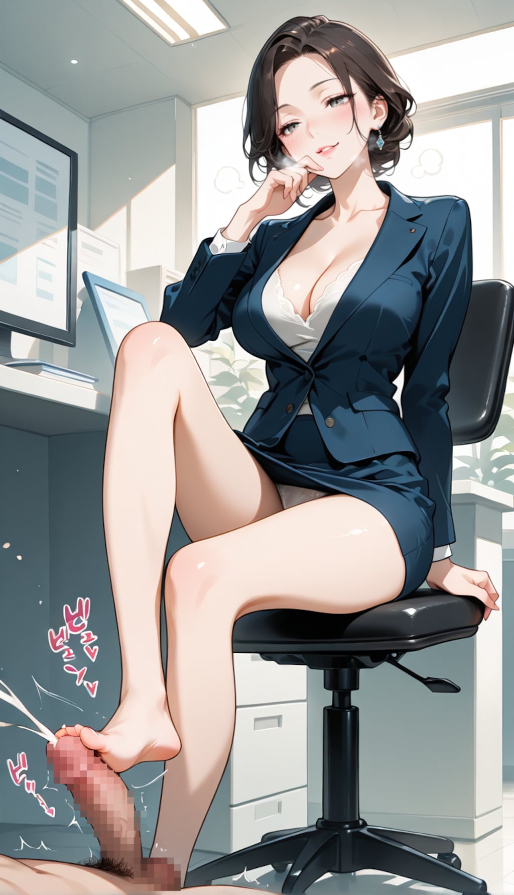 女上司に足蹴にされる（イカされ射精Ver）