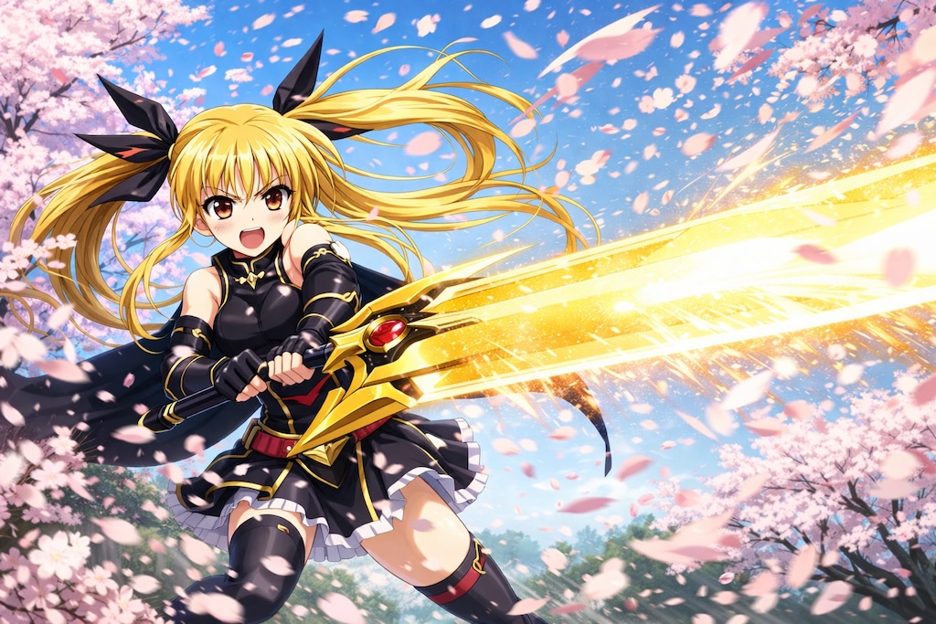 桜舞う中で模擬戦