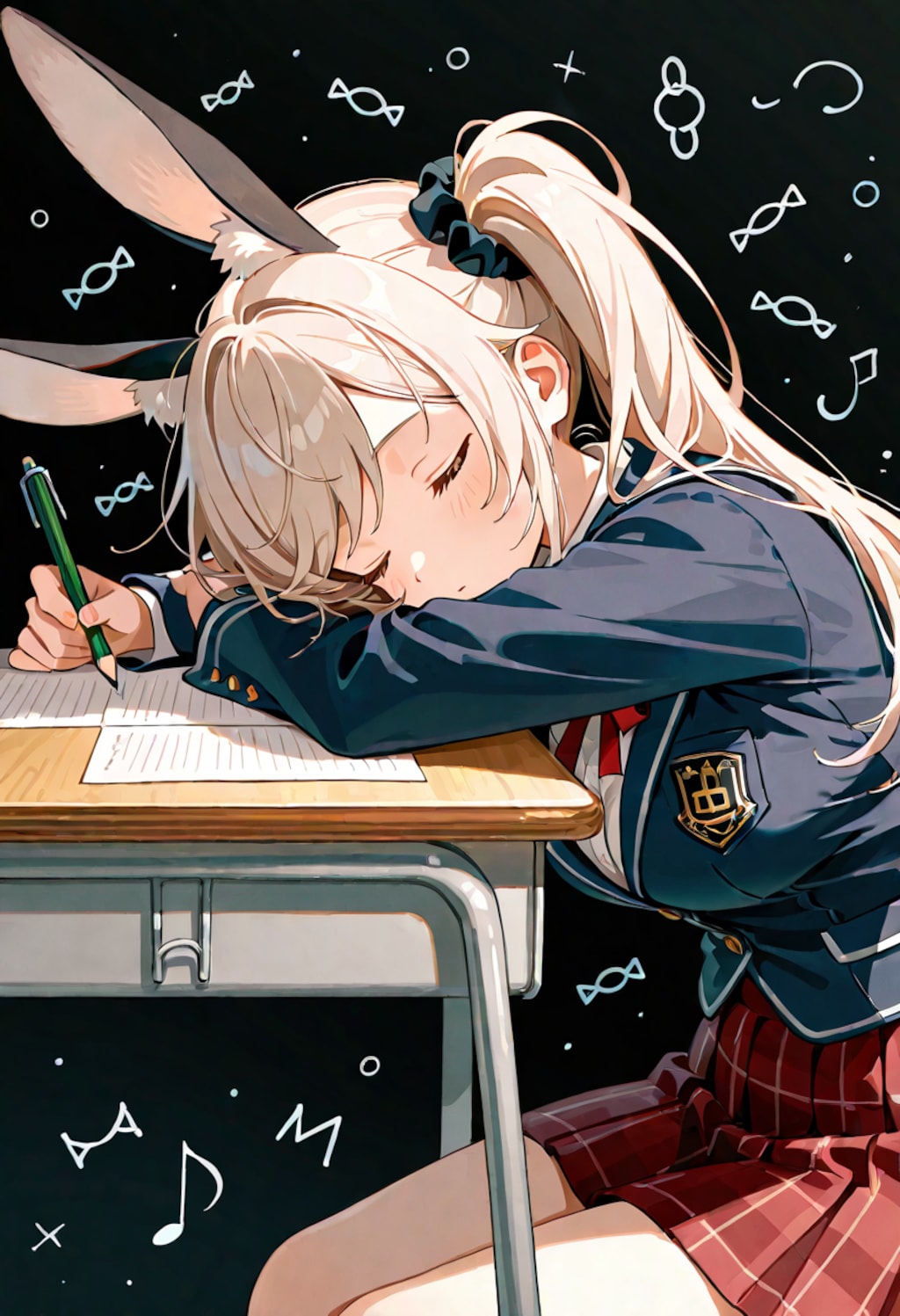 寝落ちした如月ちゃん🐇