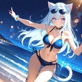 九尾＆猫の獣人のビキニ姿 10枚目