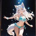 九尾＆猫の獣人のビキニ姿 7枚目