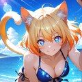 九尾＆猫の獣人のビキニ姿 9枚目