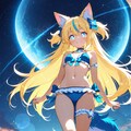 九尾＆猫の獣人のビキニ姿 4枚目