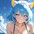 九尾＆猫の獣人のビキニ姿 3枚目