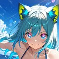 九尾＆猫の獣人のビキニ姿 2枚目