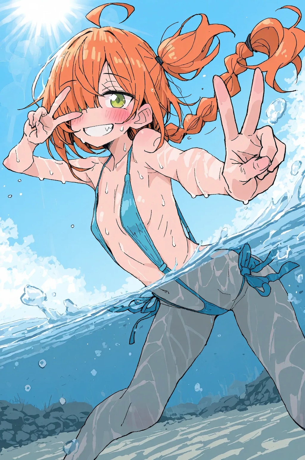 スリングビキニな目隠れちゃん☆