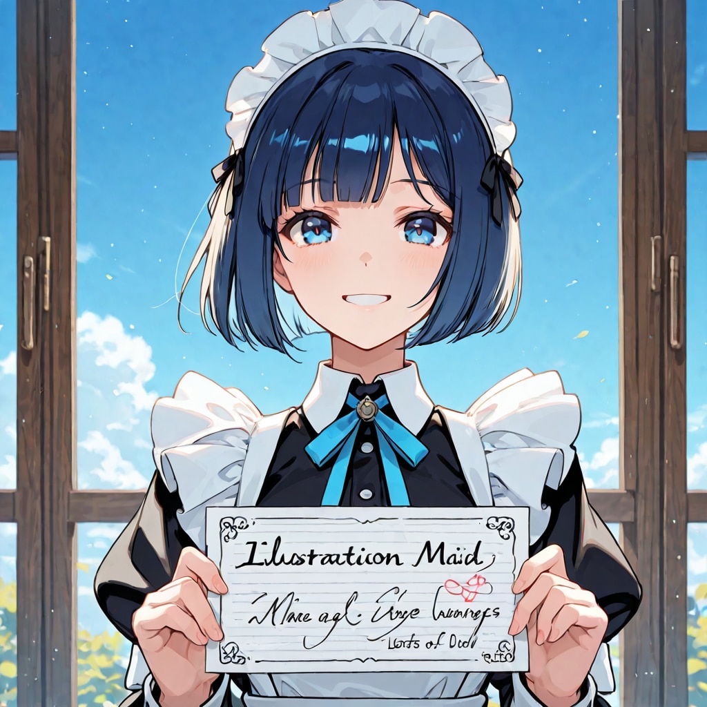 手描きのねメイド証書をもつあいや　弾