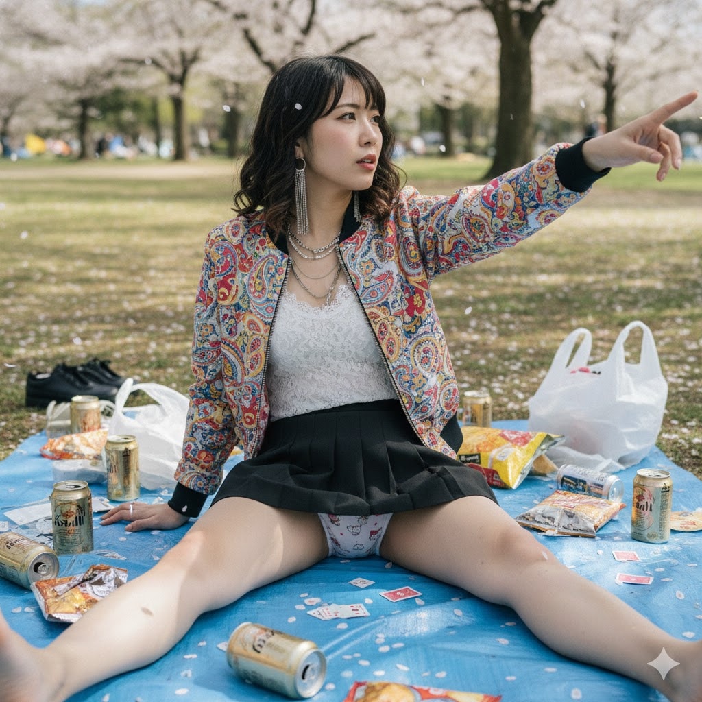 お花見パンチラ③