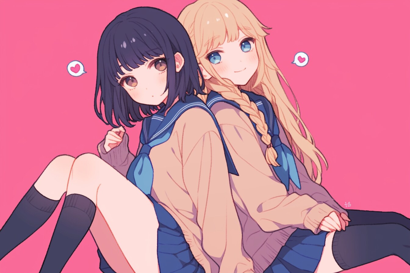 二人のJK192 | の人気AIイラスト・グラビア