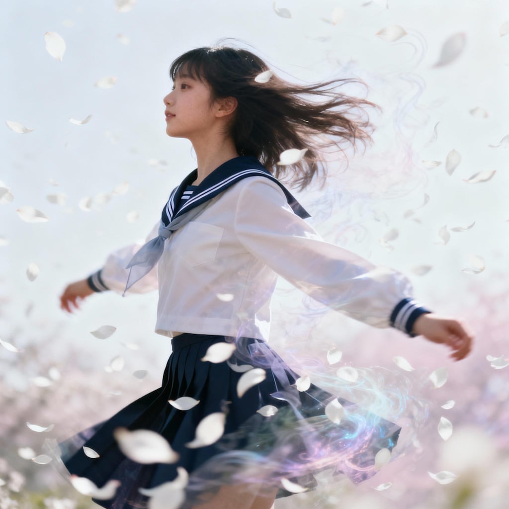 舞う白い花びら  (リアル版)