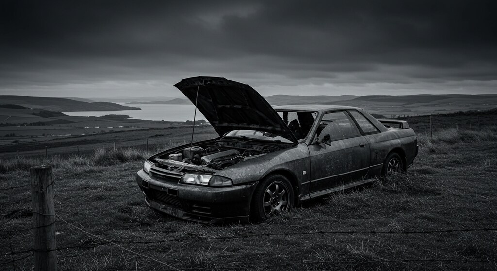 故障して放置されたR32GT-R