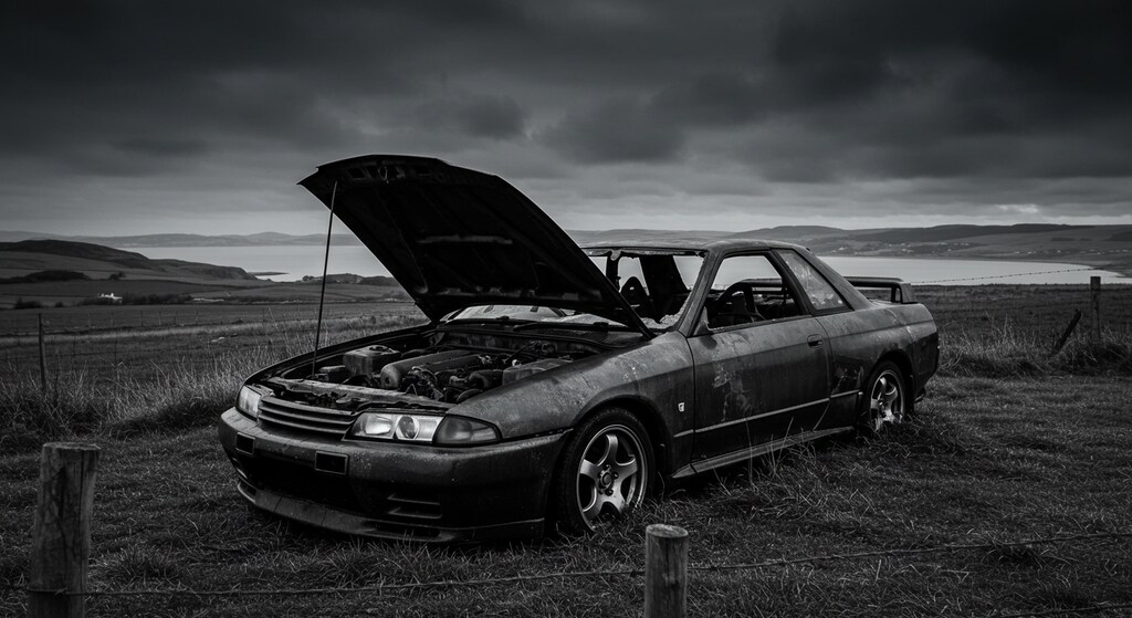 故障して放置されたR32GT-R