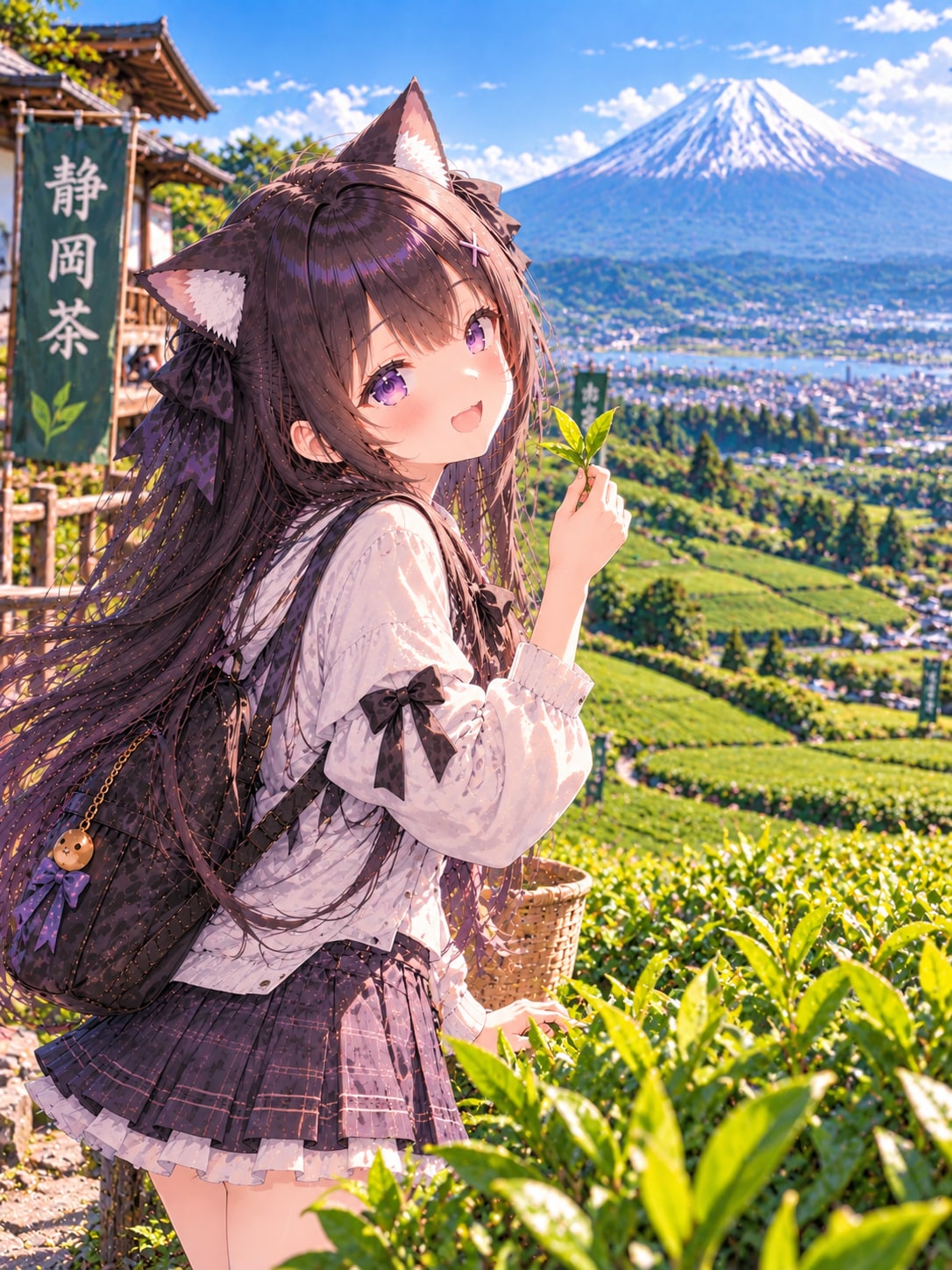 七海、静岡茶の茶畑へ🍵🗻 | の人気AIイラスト・グラビア