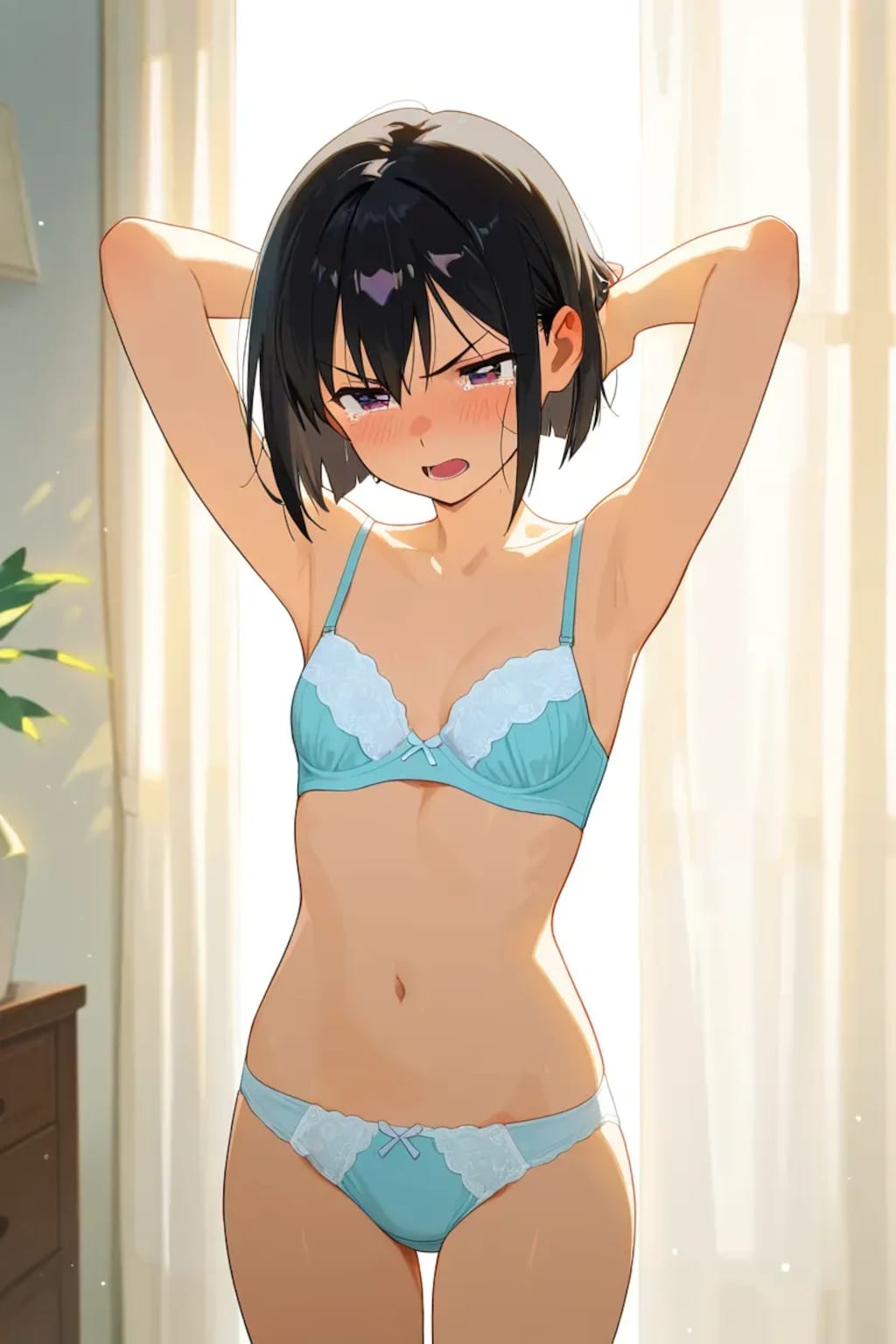 私服の子の服を脱がす