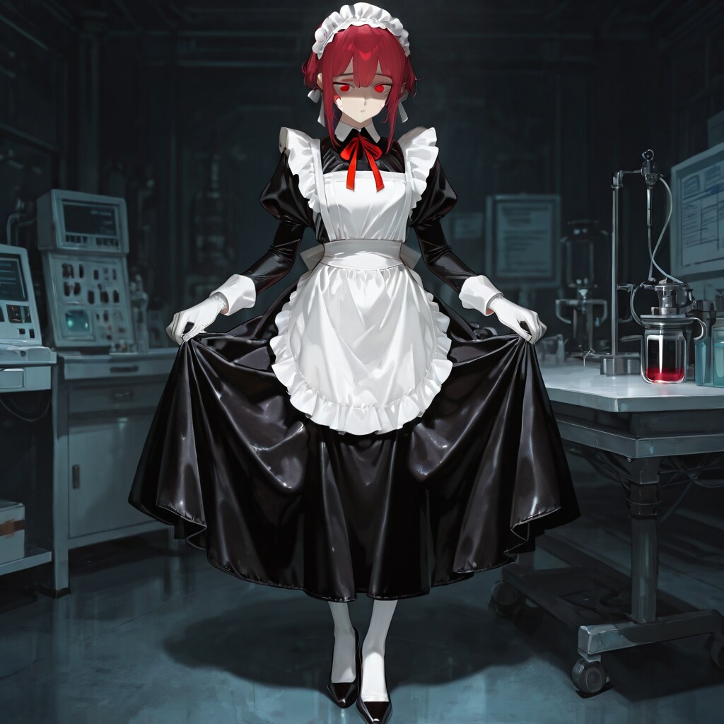 忠実なる黒メイド　ホラー風　「何なりとお申しつけ下さいませ、ご主人様」 | の人気AIイラスト・グラビア