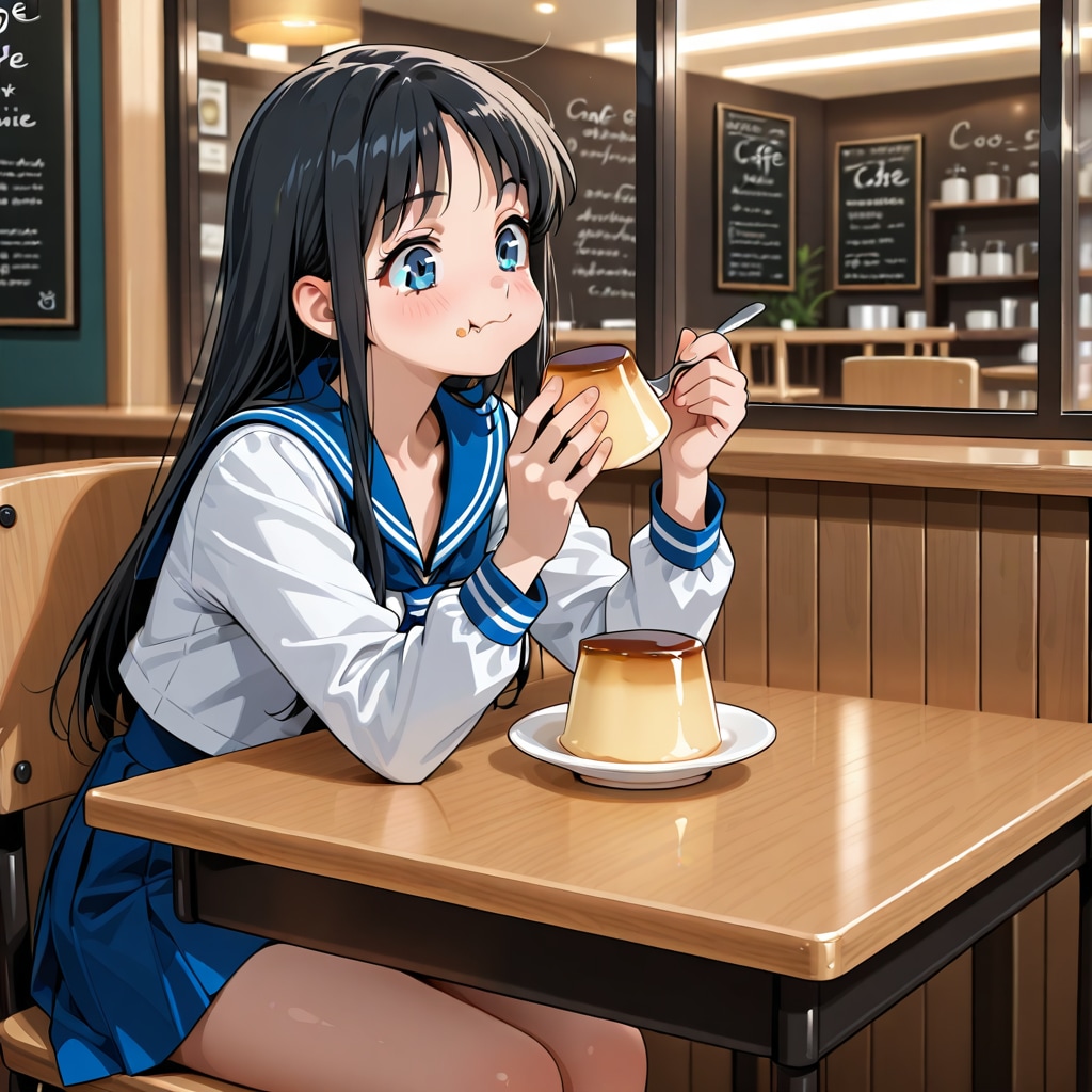 カフェでプリン | の人気AIイラスト・グラビア
