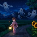 ヒマワリのある風景22・夜道 4枚目