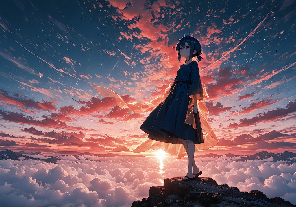 雲海に沈む夏の光