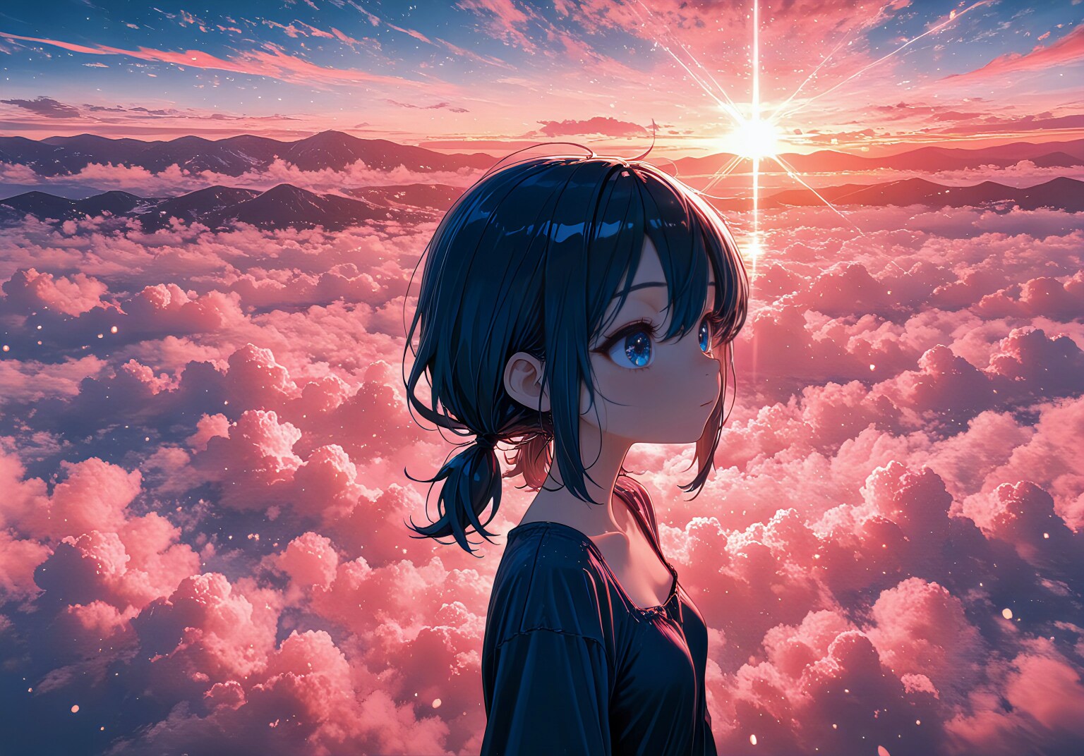 雲海に沈む夏の光