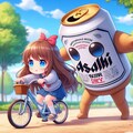 自転車の練習をしている小さな女の子 5枚目