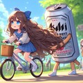 自転車の練習をしている小さな女の子 6枚目