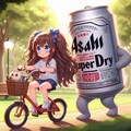 自転車の練習をしている小さな女の子 7枚目