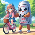 自転車の練習をしている小さな女の子 8枚目