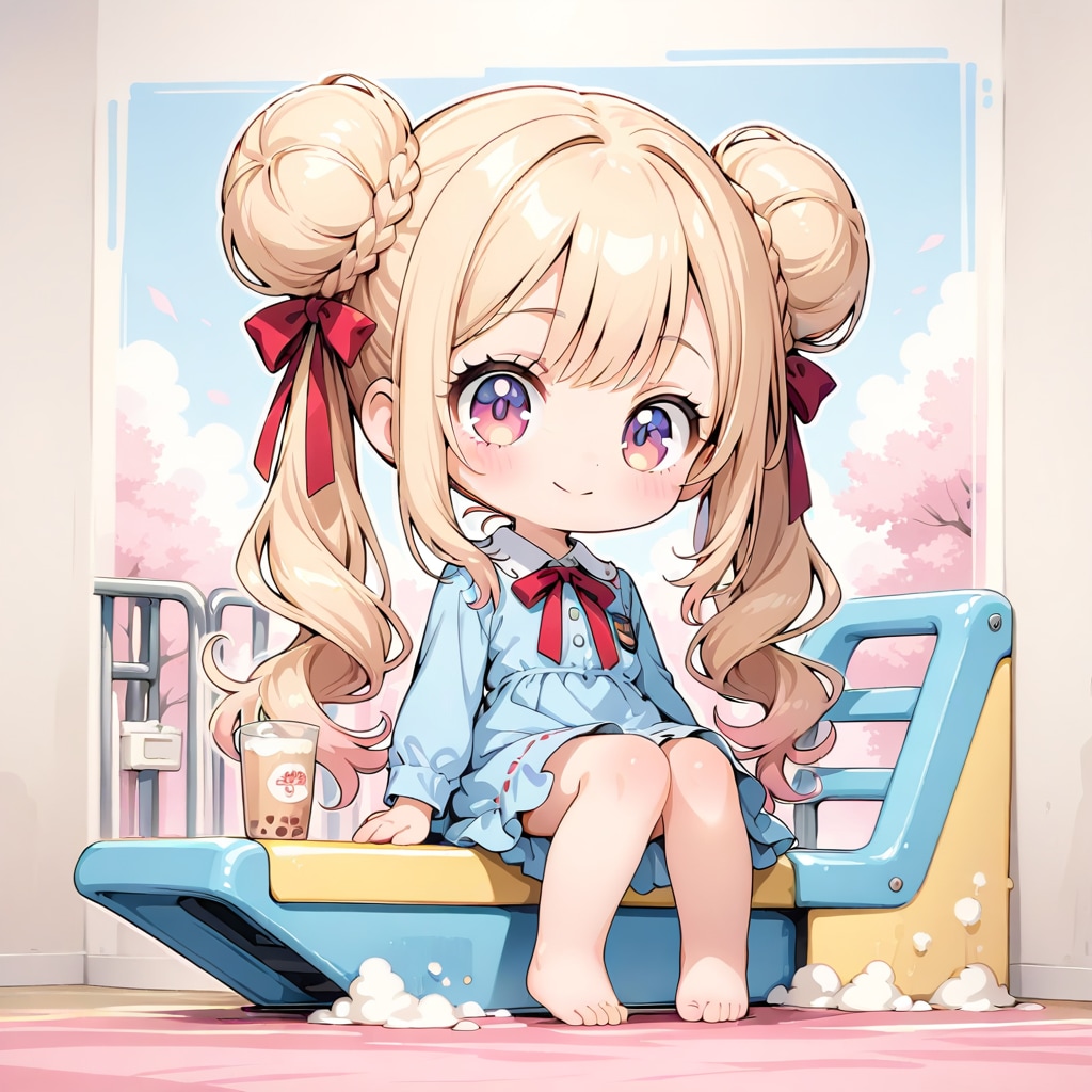 座る