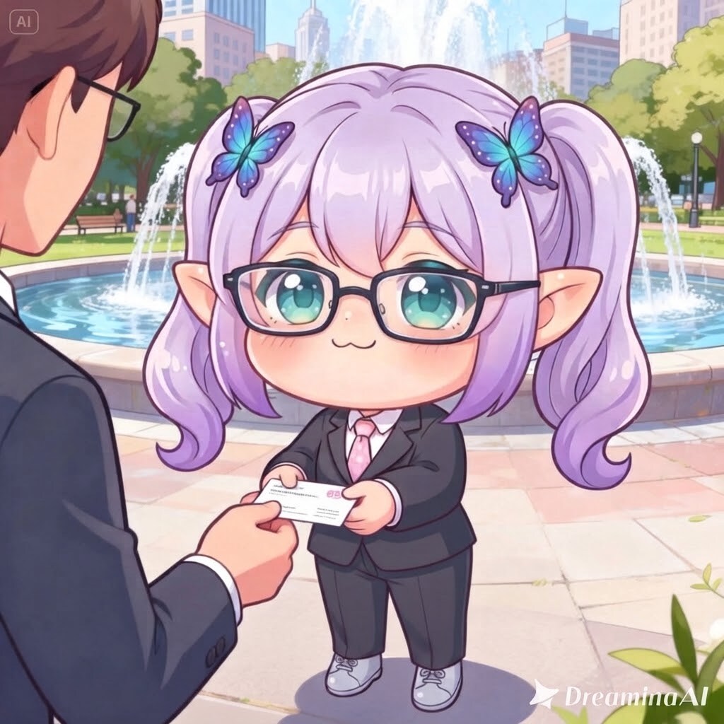 ちっちゃな会社員、ただいま名刺配りの真っ最中。 | の人気AIイラスト・グラビア