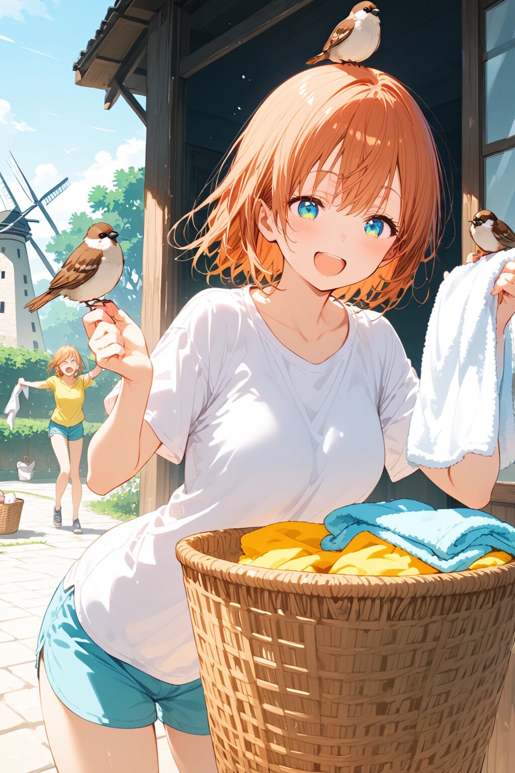 洗濯いっぱい干しました♪ | の人気AIイラスト・グラビア