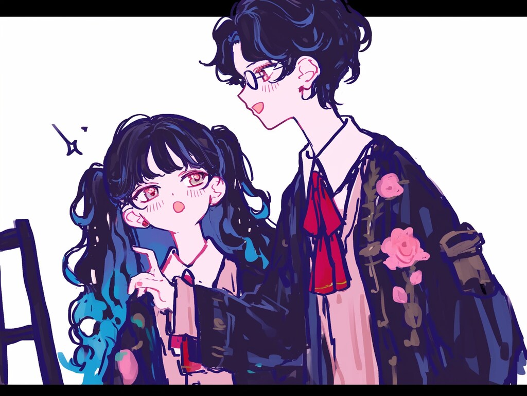 アドバイスをする若い先生と女子生徒