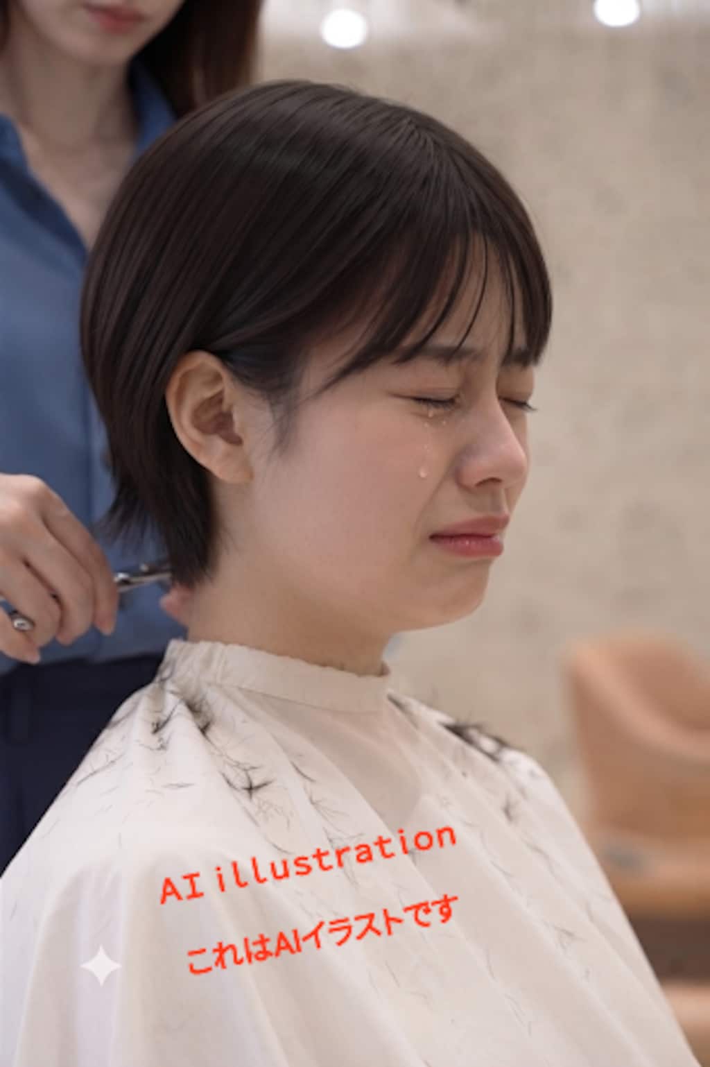 初恋のポニーテール美少女“初めてのバッサリ”。 後ろ髪が落ちるたび、うなじに触れる空気が少しずつ変わっていく。  後ろ髪が何十センチも切り落とされた感触が残る中──