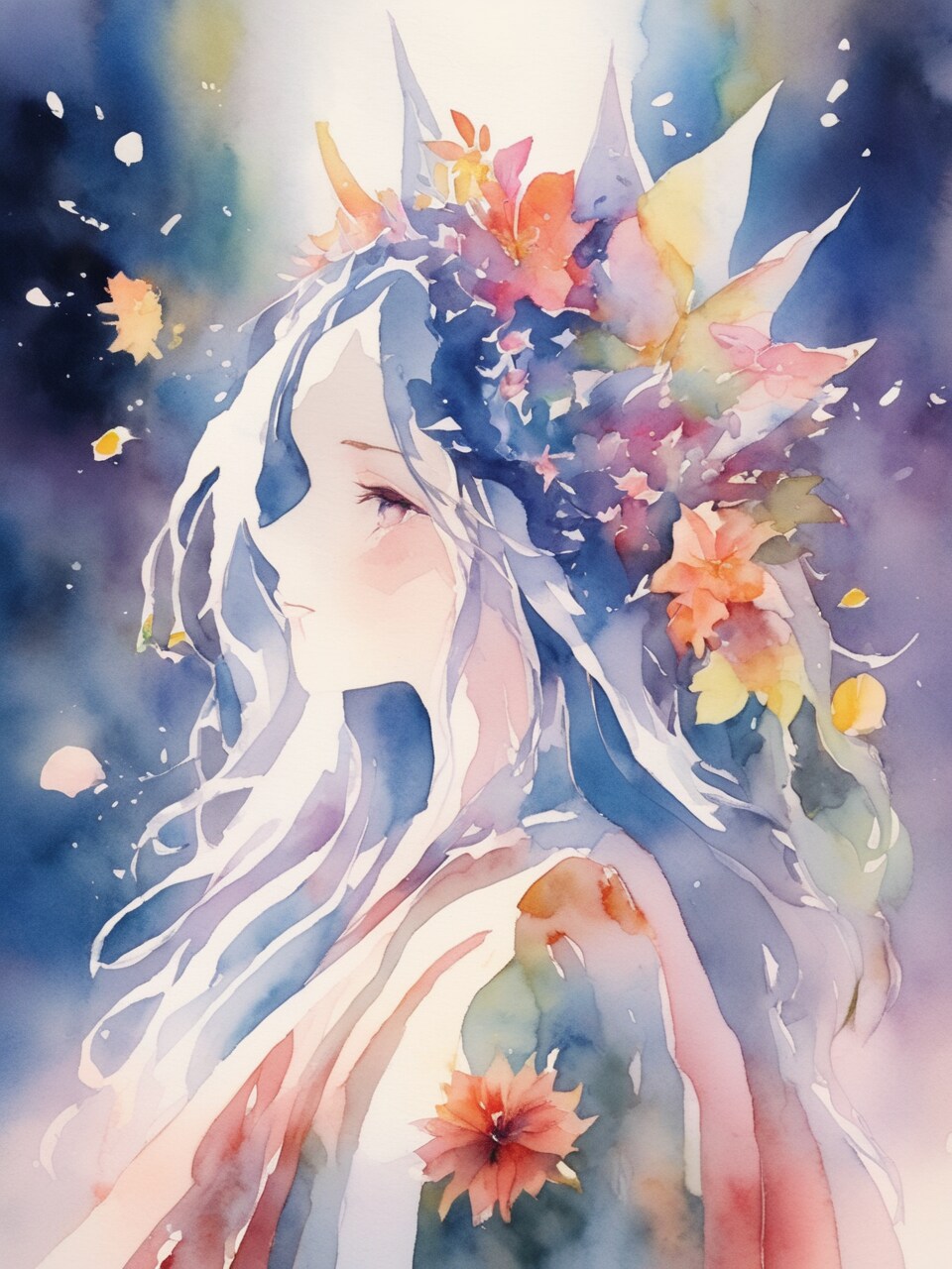 花飾りと横顔XL