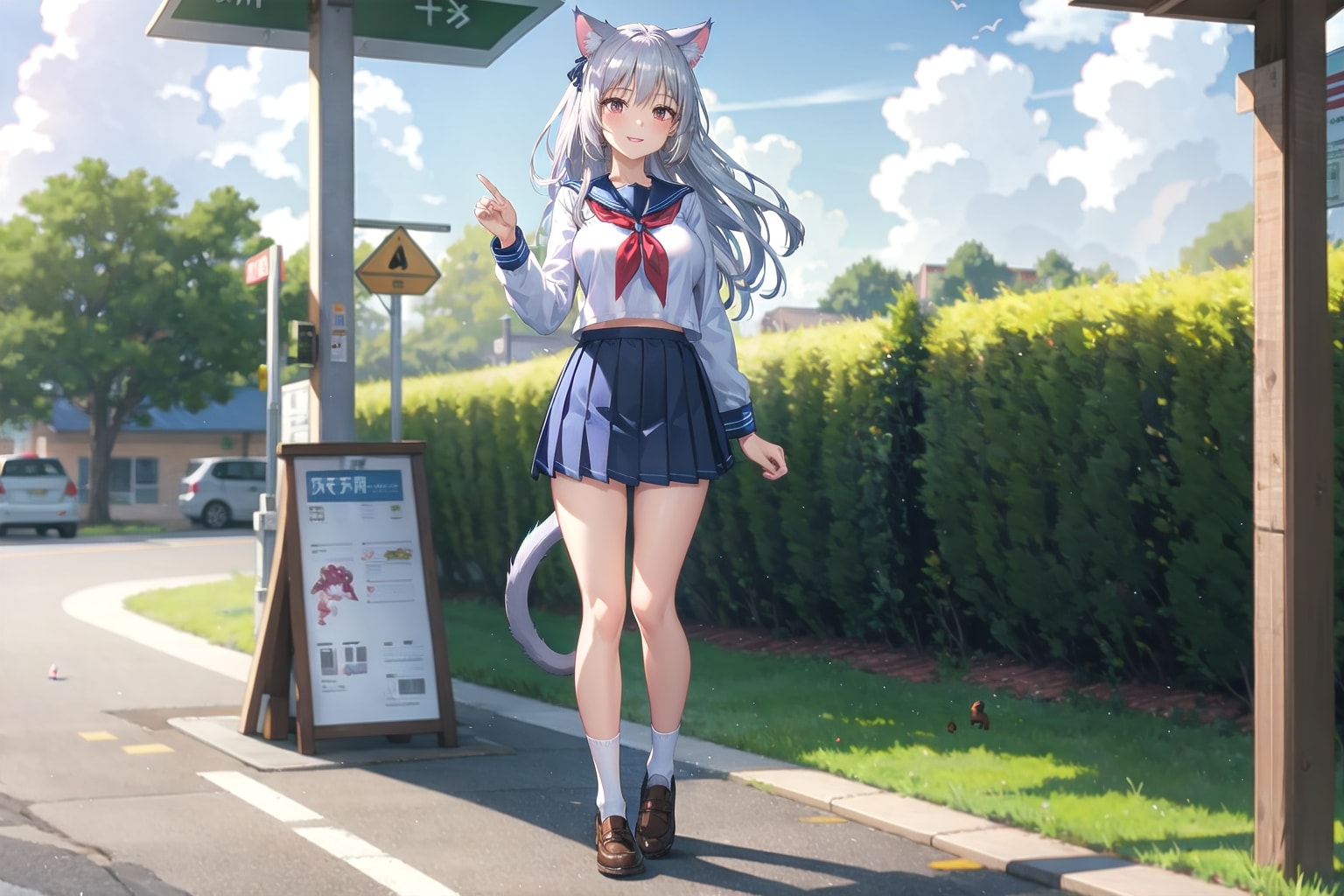 夏のバス停