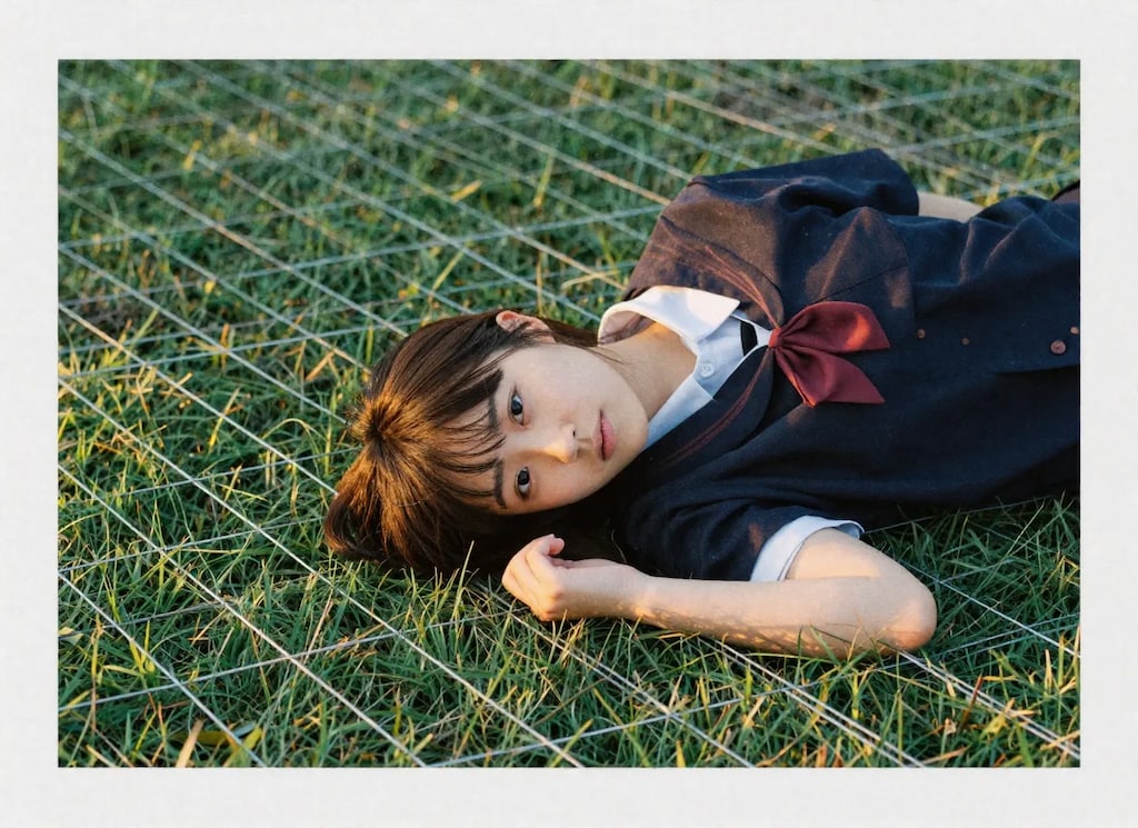 本日の適当な写真（直線と女の子）