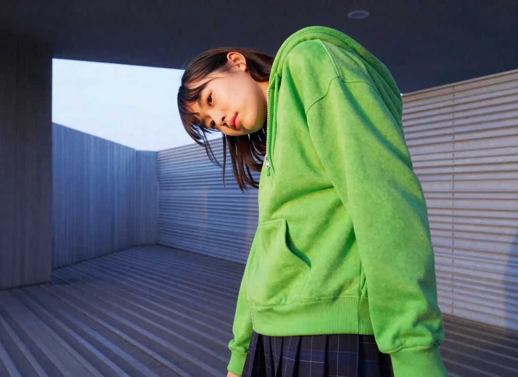 本日の適当な写真（直線と女の子）